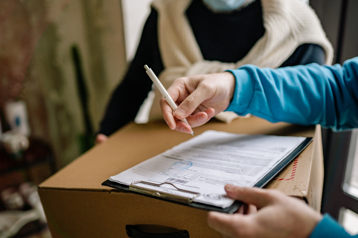 Business document handoff for marketing material delivery