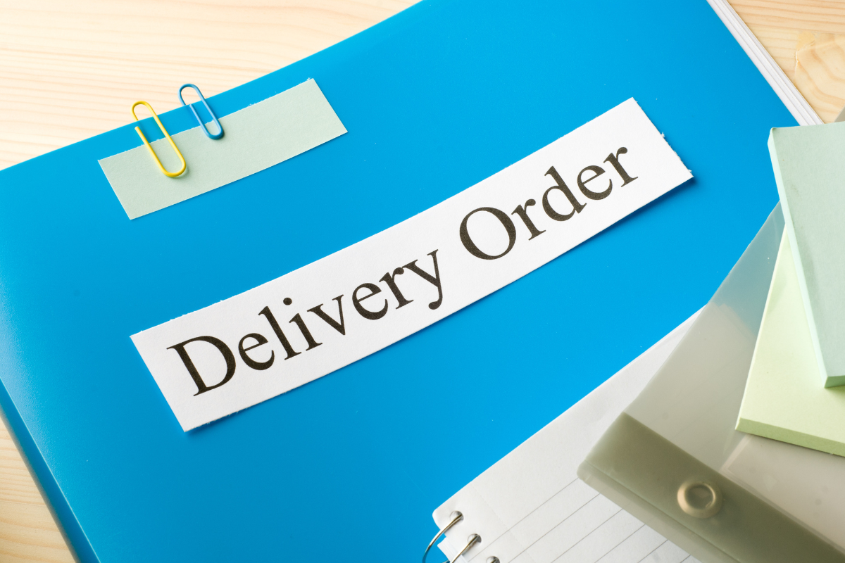 Delivery order document used for proof of delivery